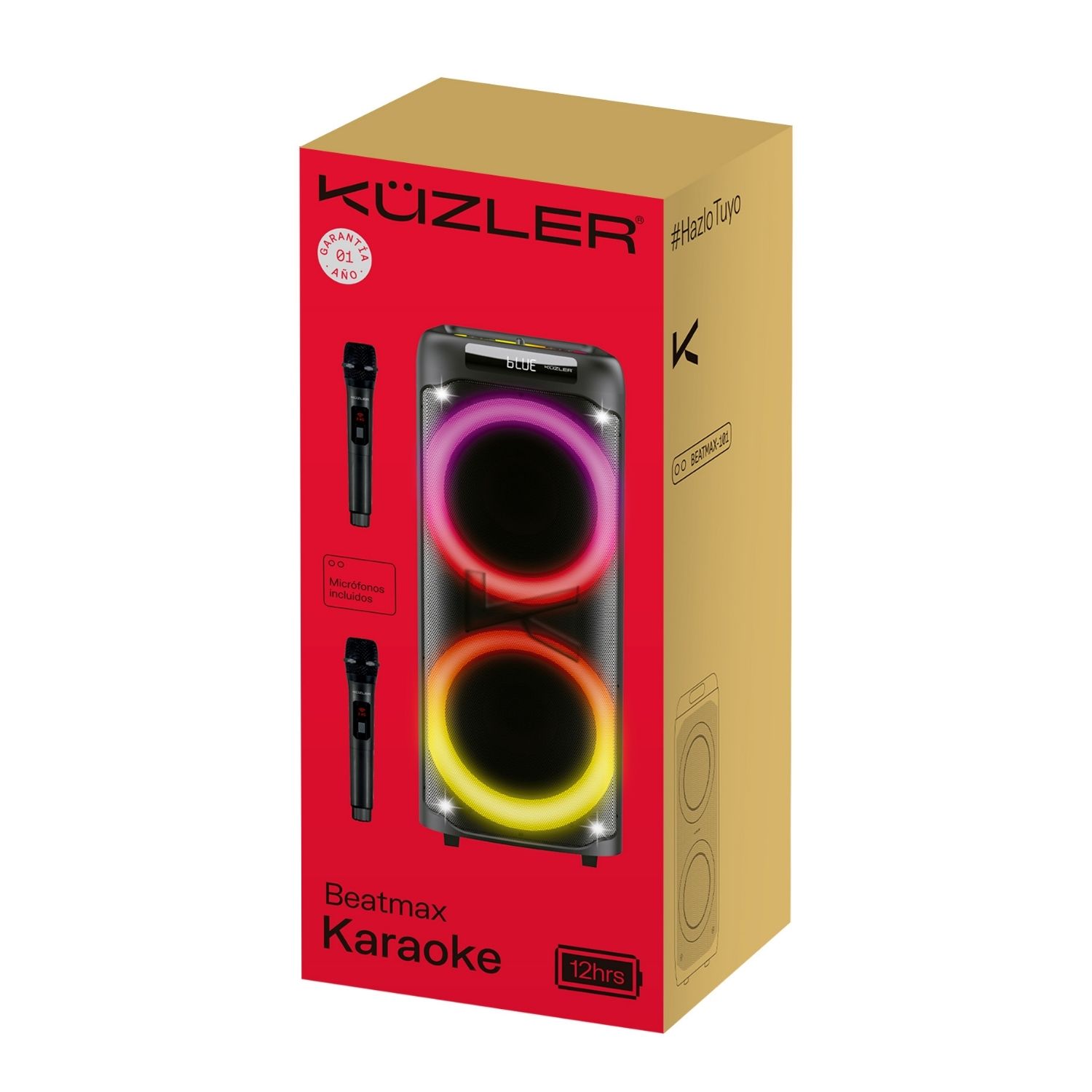 PARLANTE KARAOKE CON 2 MICROFONOS 3200W BEATMAX-101 KUZLER - 5
