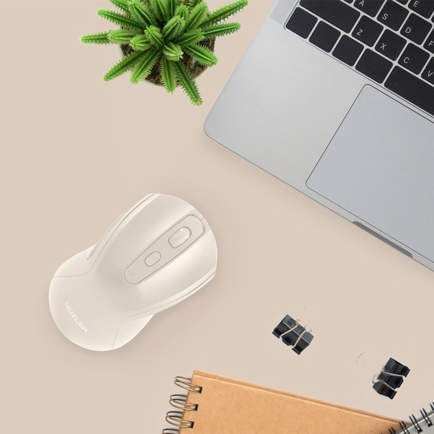 MOUSE BEIGE RECARGABLE BLUETOOTH SILENCIOSO KUZLER FONZ-101B - 3