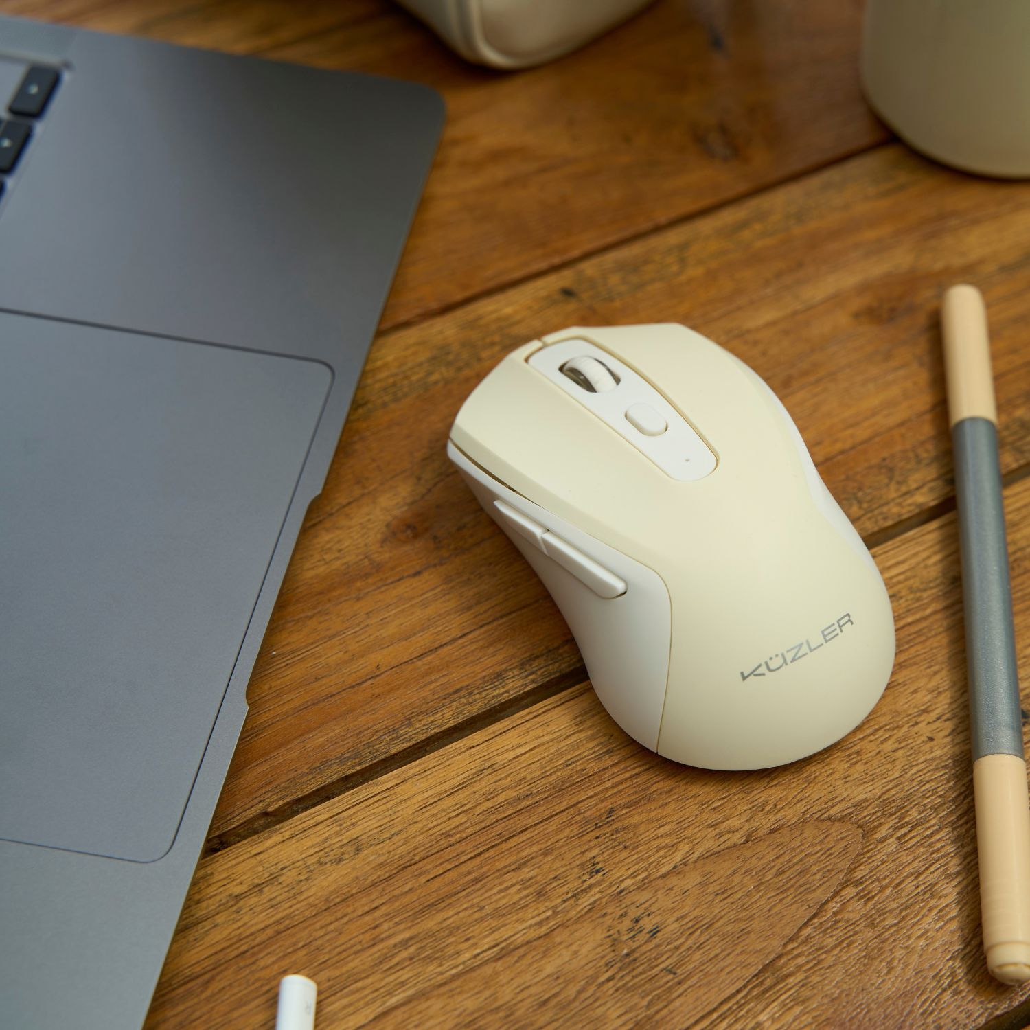 MOUSE BEIGE RECARGABLE BLUETOOTH SILENCIOSO KUZLER FONZ-101B - 4