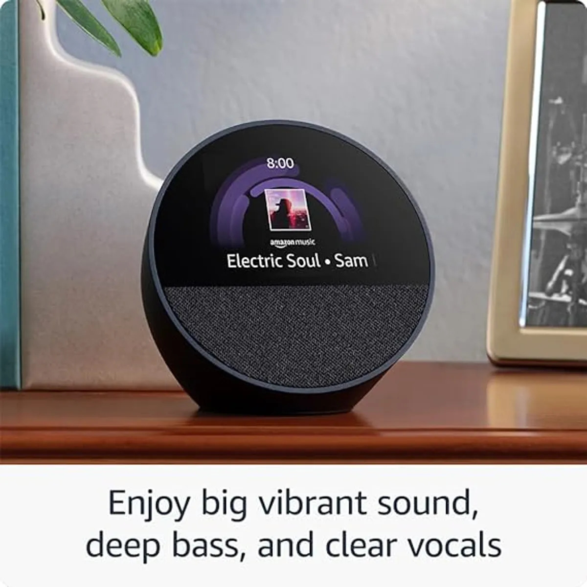 ALEXA AMAZON ECHO SPOT PARLANTE INTELIGENTE NEGRO - 2