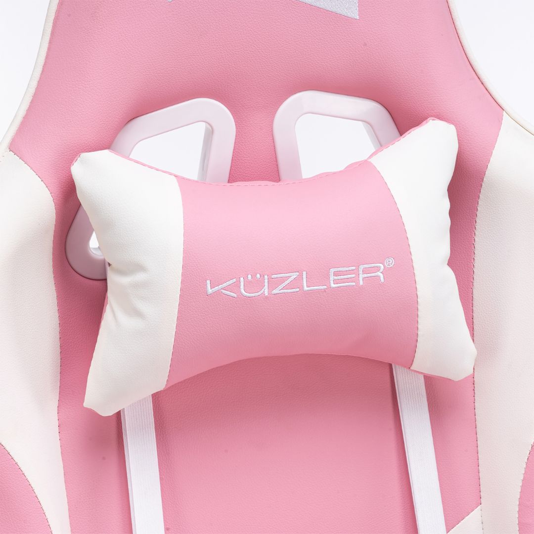 SILLA GAMER KUZLER ROSA MASAJEADOR LUMBAR REPOSAPIÉS Y BASE METÁLICA RIK-101R - 5