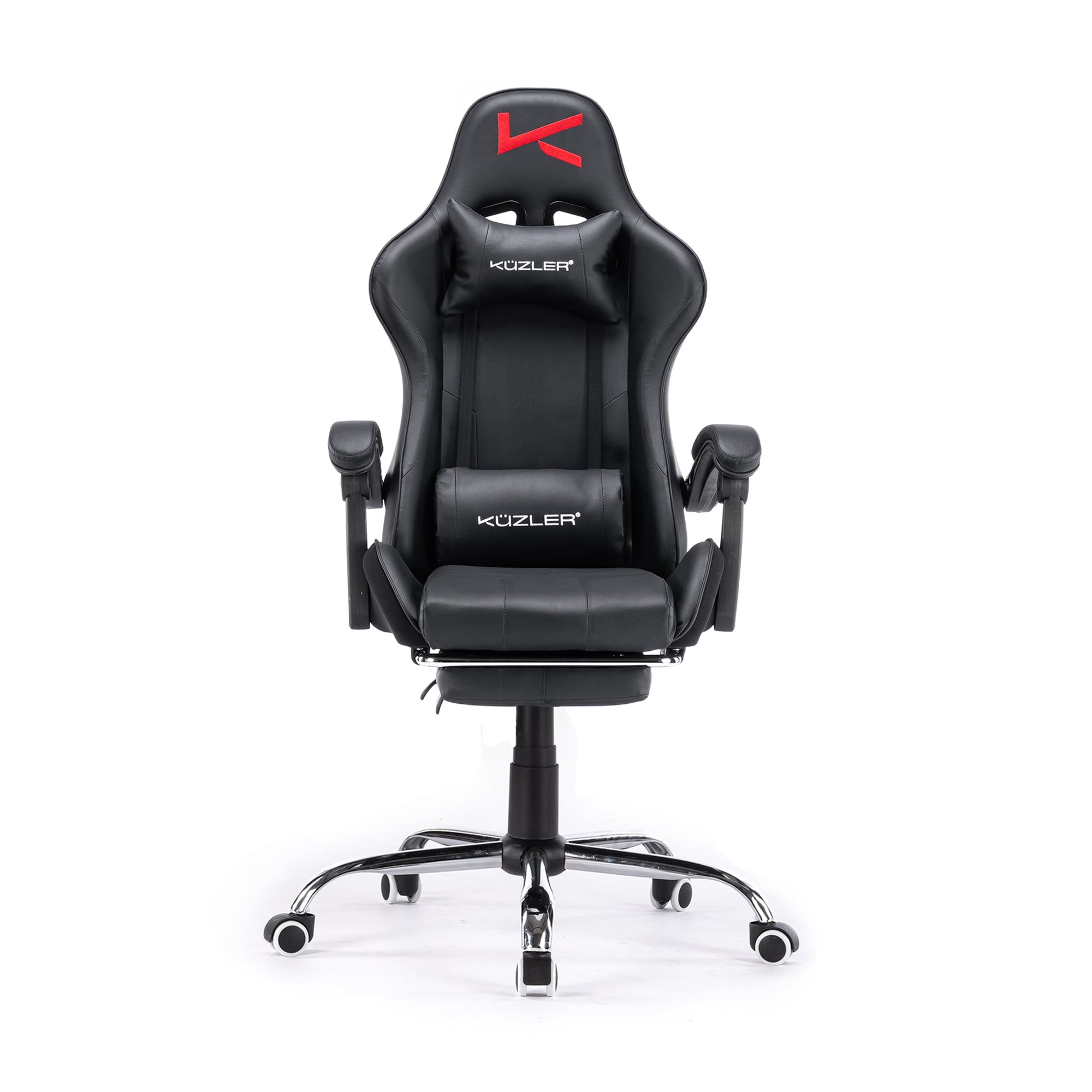 SILLA GAMER KUZLER NEGRA MASAJEADOR LUMBAR REPOSAPIÉS Y BASE METÁLICA RIK-101N - 1