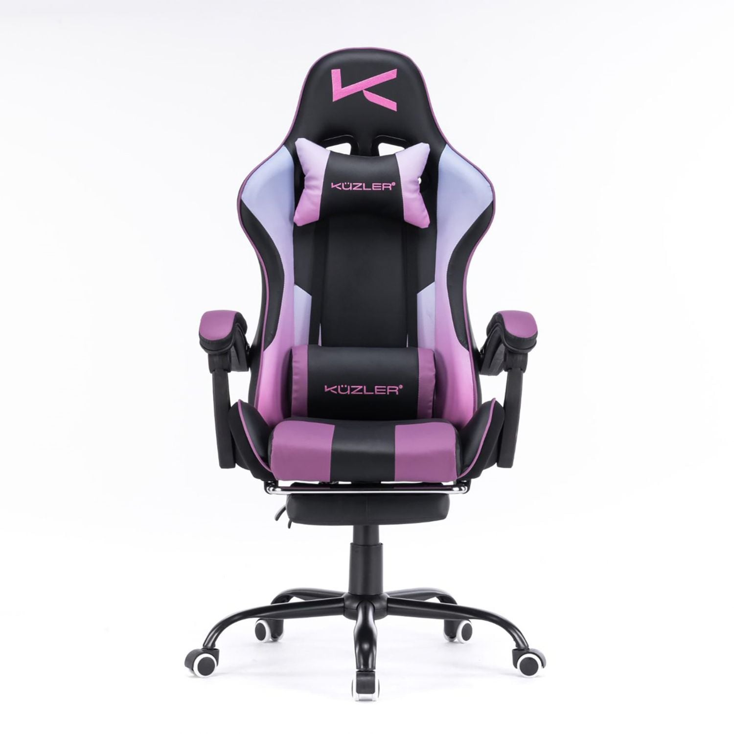SILLA GAMER KUZLER MORADA MASAJEADOR LUMBAR REPOSAPIÉS Y BASE METÁLICA RIK-101M - 1