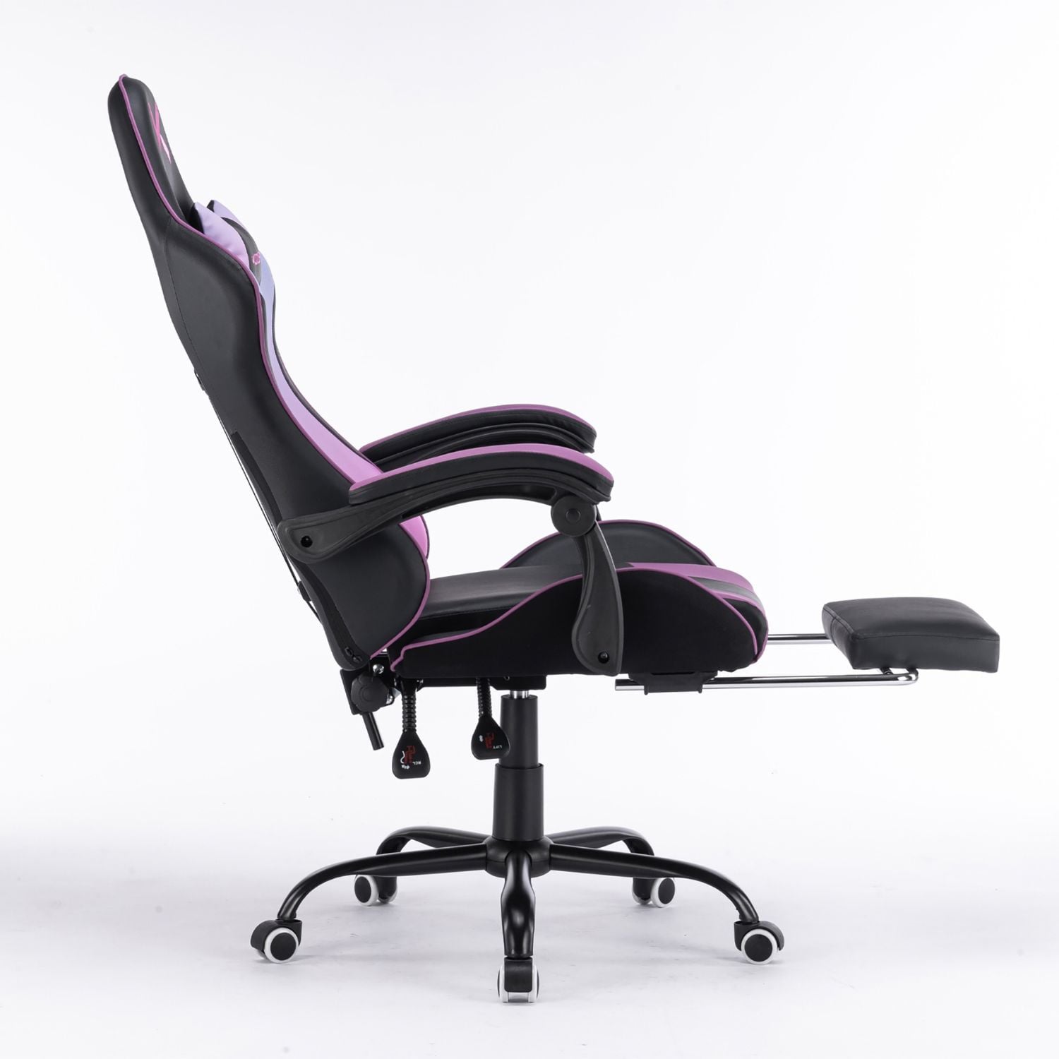 SILLA GAMER KUZLER MORADA MASAJEADOR LUMBAR REPOSAPIÉS Y BASE METÁLICA RIK-101M - 4