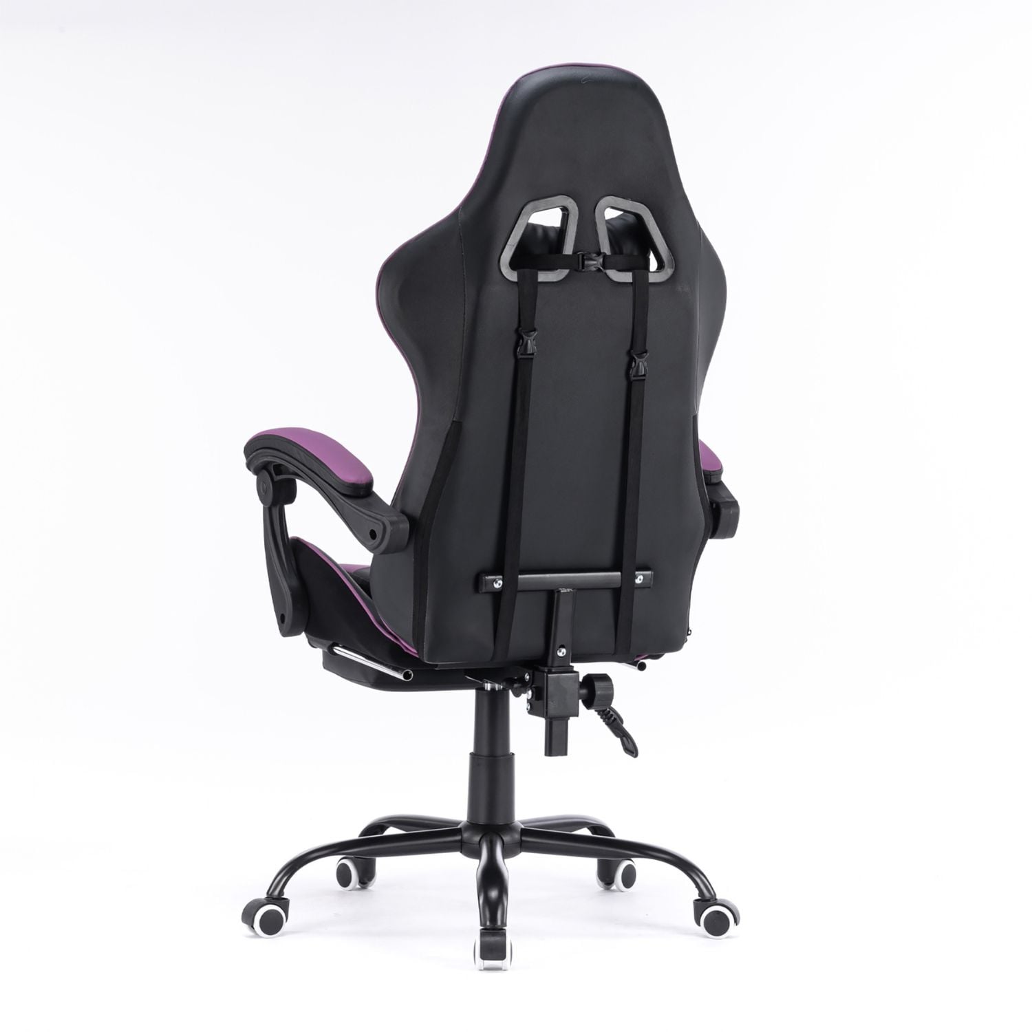 SILLA GAMER KUZLER MORADA MASAJEADOR LUMBAR REPOSAPIÉS Y BASE METÁLICA RIK-101M - 5