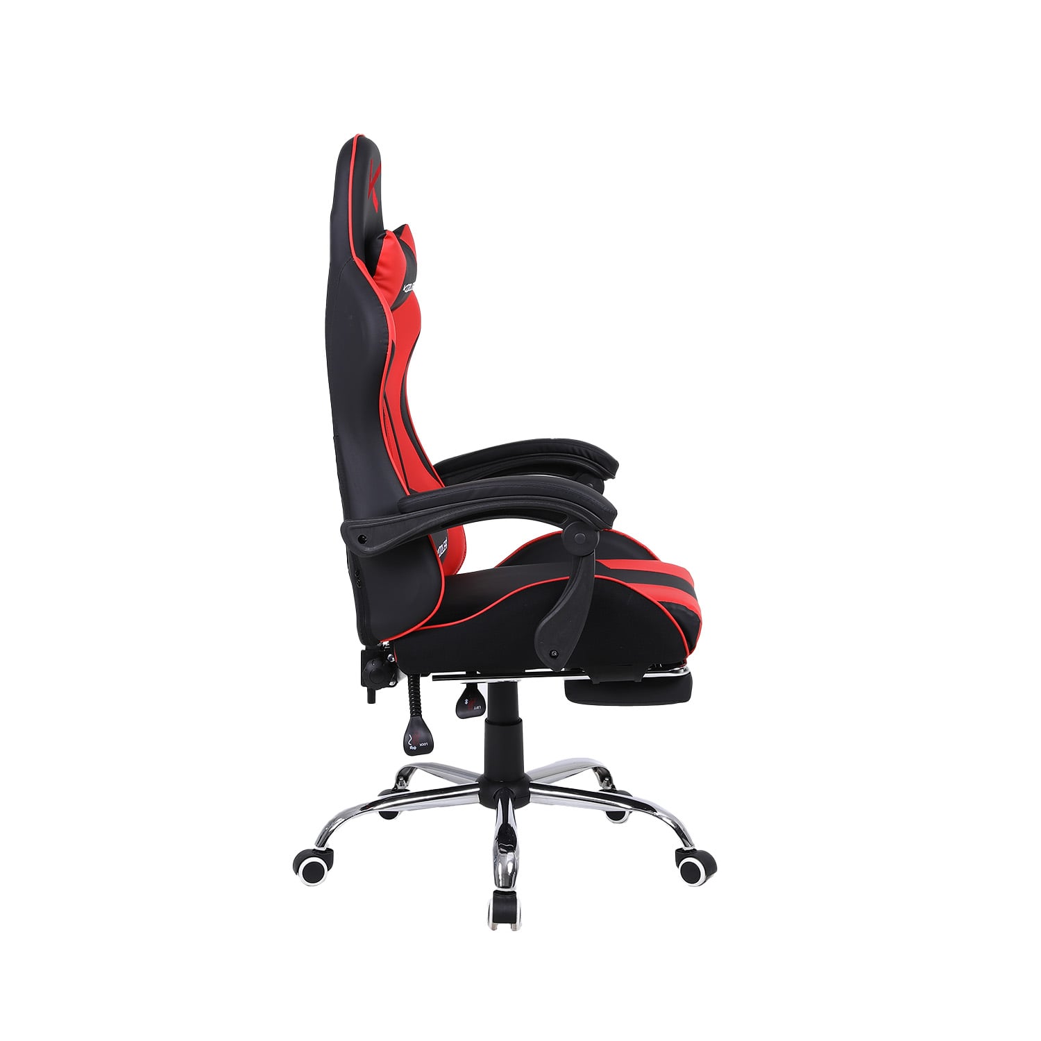 SILLA GAMER KUZLER ROJA MASAJEADOR LUMBAR REPOSAPIÉS Y BASE METÁLICA RIK-101RE - 3
