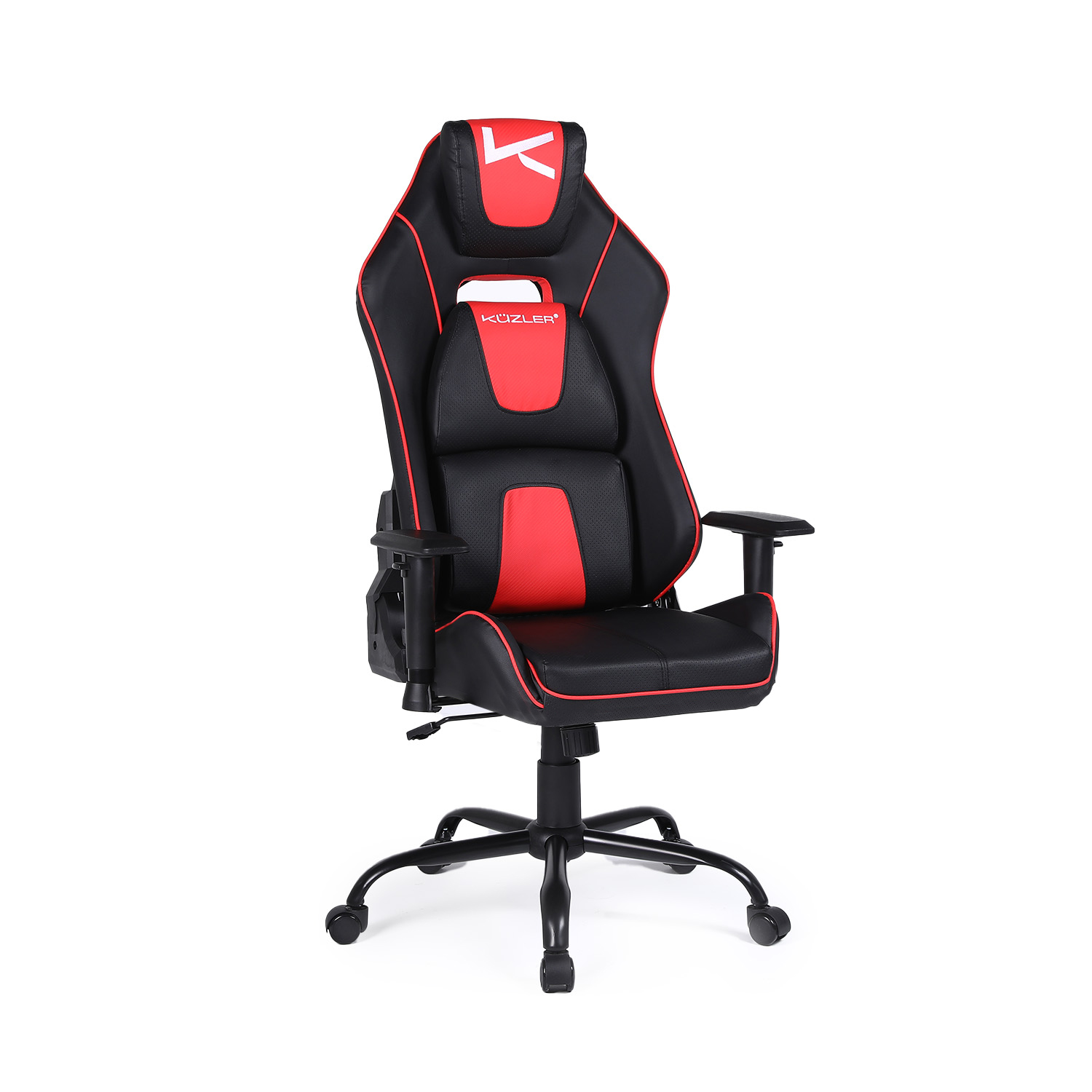 SILLA GAMER KUZLER ROJA CON BASE METÁLICA AJUSTABLE DRAKTAR-RN - 2