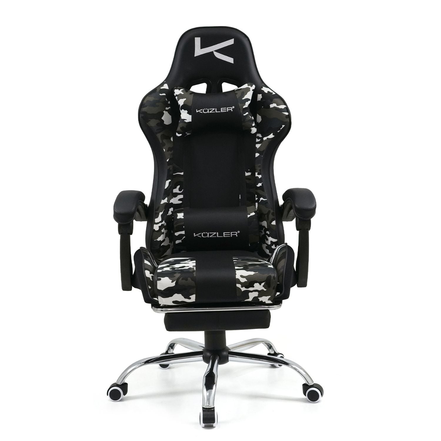 SILLA GAMER KUZLER CAMUFLADA MASAJEADOR LUMBAR REPOSAPIÉS Y BASE METÁLICA RIK-101CAMO - 1
