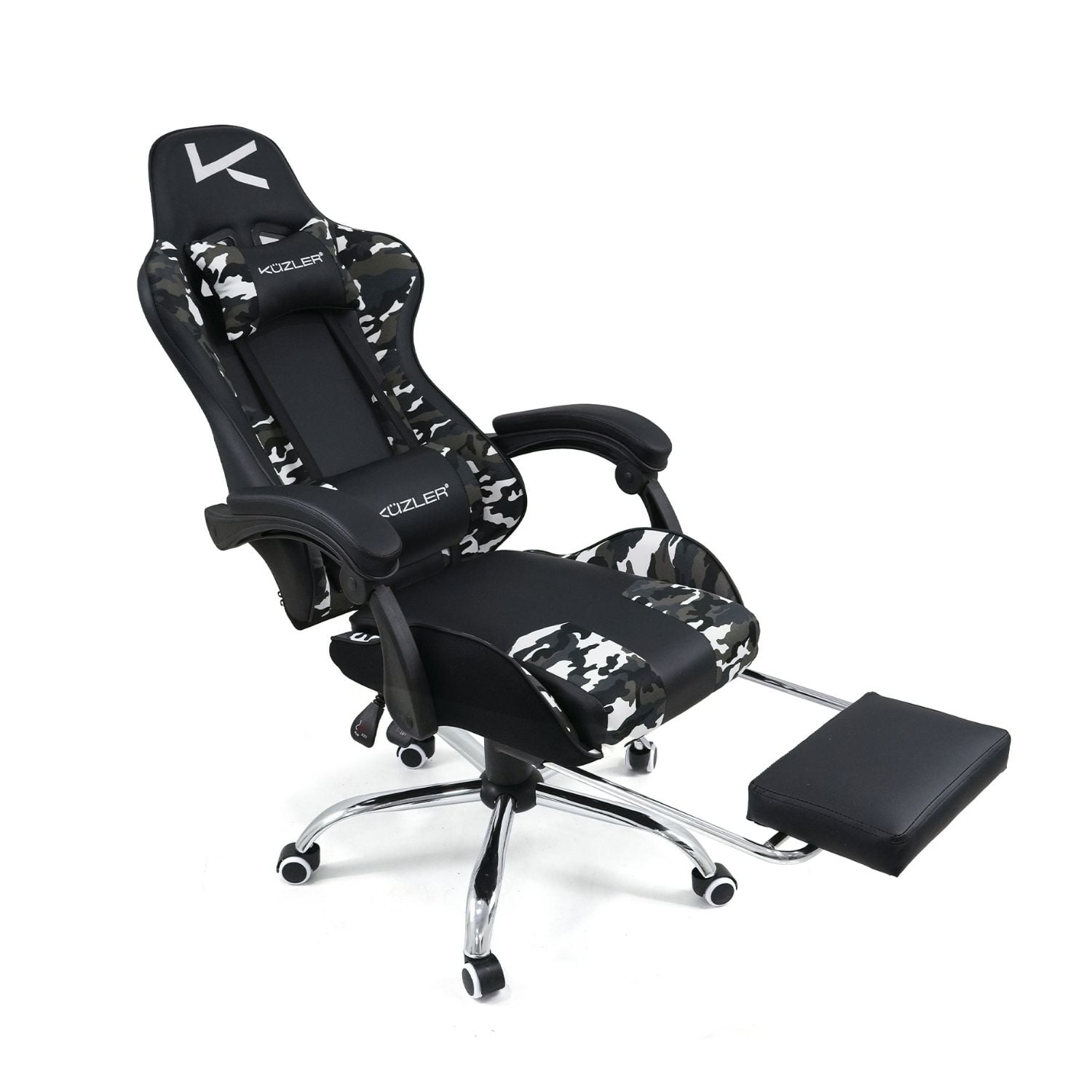 SILLA GAMER KUZLER CAMUFLADA MASAJEADOR LUMBAR REPOSAPIÉS Y BASE METÁLICA RIK-101CAMO - 4