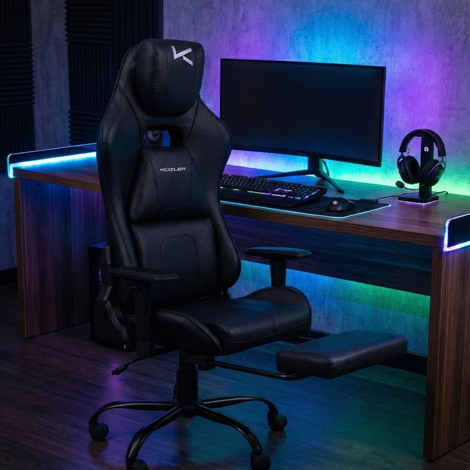 SILLA GAMER ERGONÓMICA NEGRA DRAKTAR2-N CON REPOSAPIÉS Y RECLINACIÓN 180° - 7