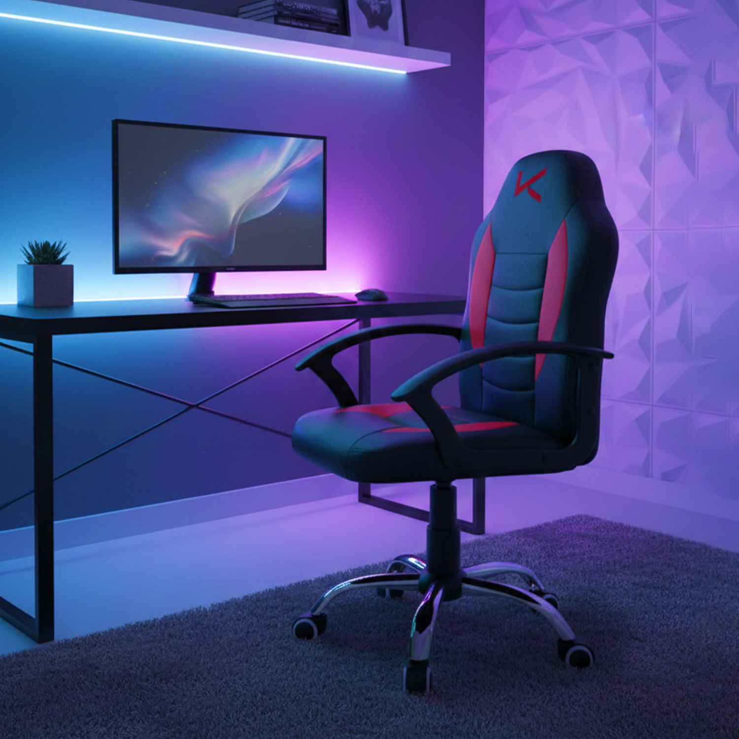 SILLA GAMER PARA NIÑOS ROJA KUZLER TARN-101RE ERGONÓMICA Y RESISTENTE - 6