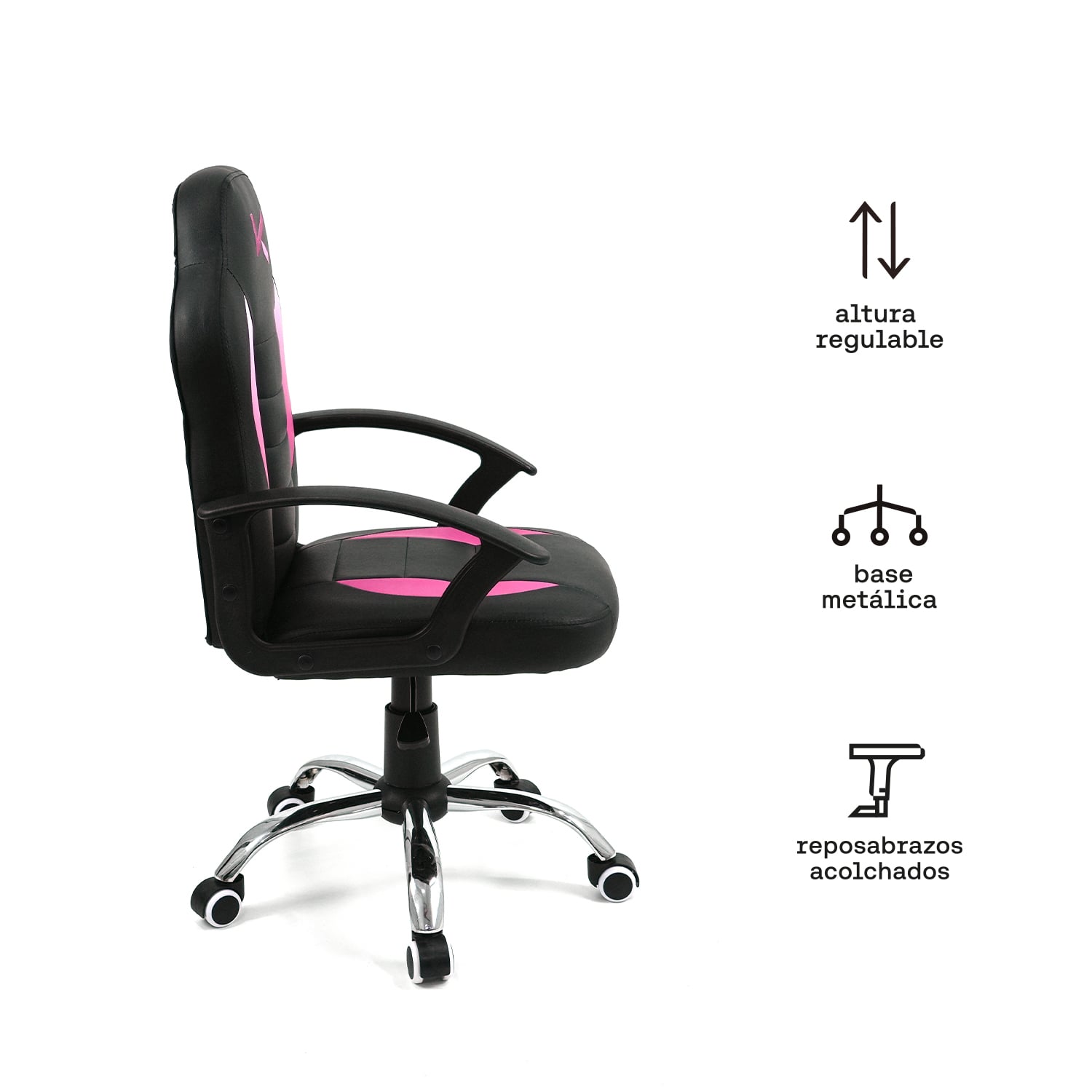 SILLA GAMER PARA NIÑOS ROSADA KUZLER TARN-101R ERGONÓMICA Y RESISTENTE - 2