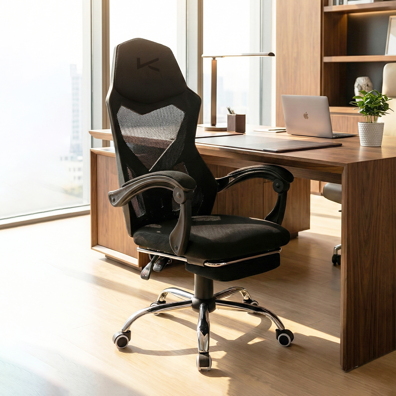 SILLA DE OFICINA NEGRA KUZLER TOVA-101N ERGONÓMICA CON REPOSAPIÉS - 6
