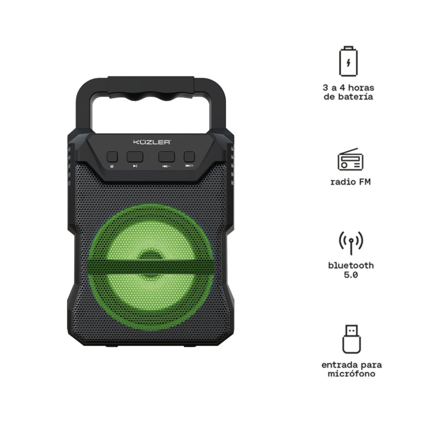PARLANTE BLUETOOTH 4 HORAS 100W DERK-101 - 2