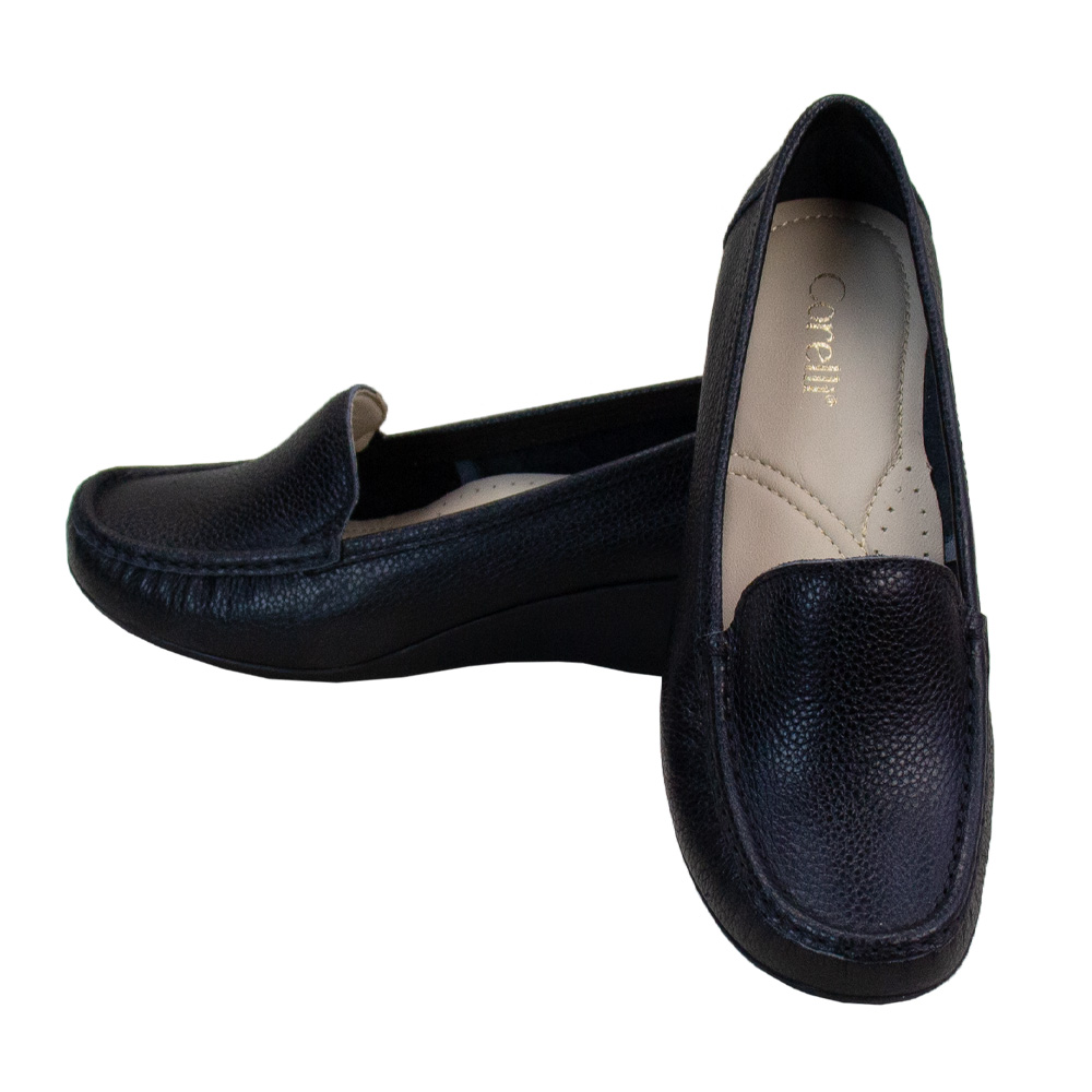 MOCASIN TACO CUÑA MUJER CORELLI LARISA CUERO NEGRO - 2