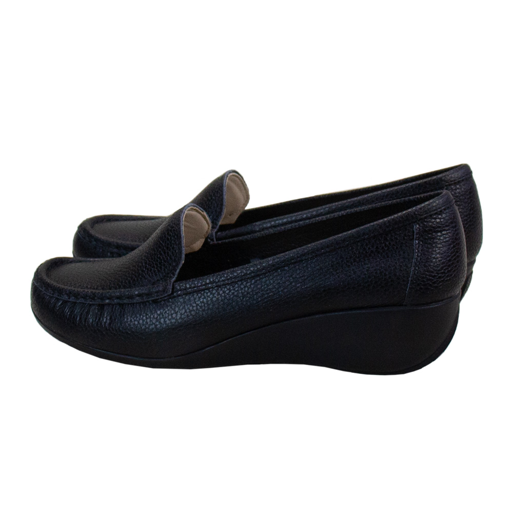 MOCASIN TACO CUÑA MUJER CORELLI LARISA CUERO NEGRO - 3