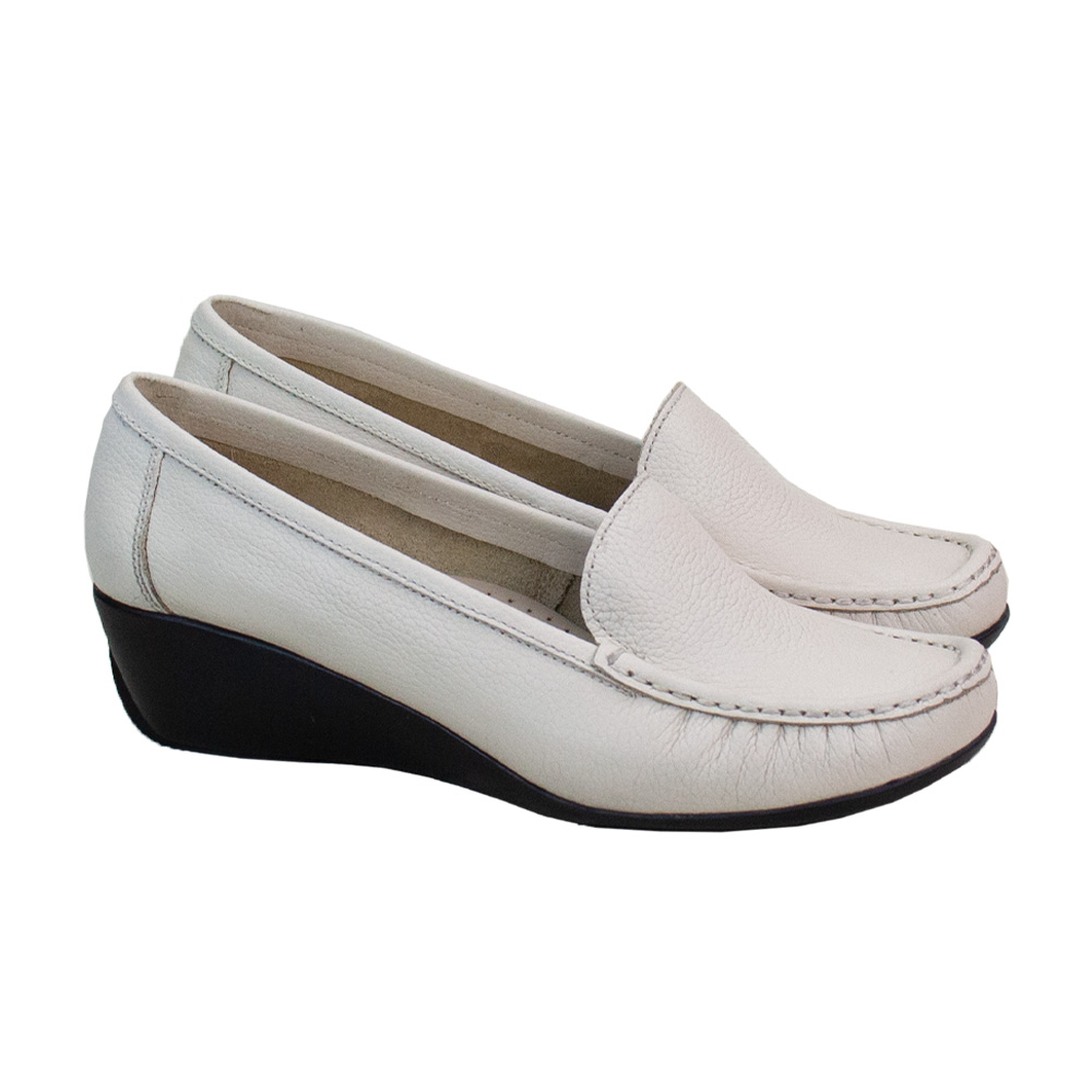 MOCASIN TACO CUÑA MUJER CORELLI LARISA CUERO VAINILLA - 1