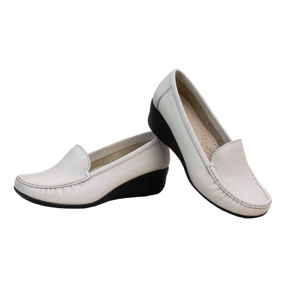 MOCASIN TACO CUÑA MUJER CORELLI LARISA CUERO VAINILLA - 2