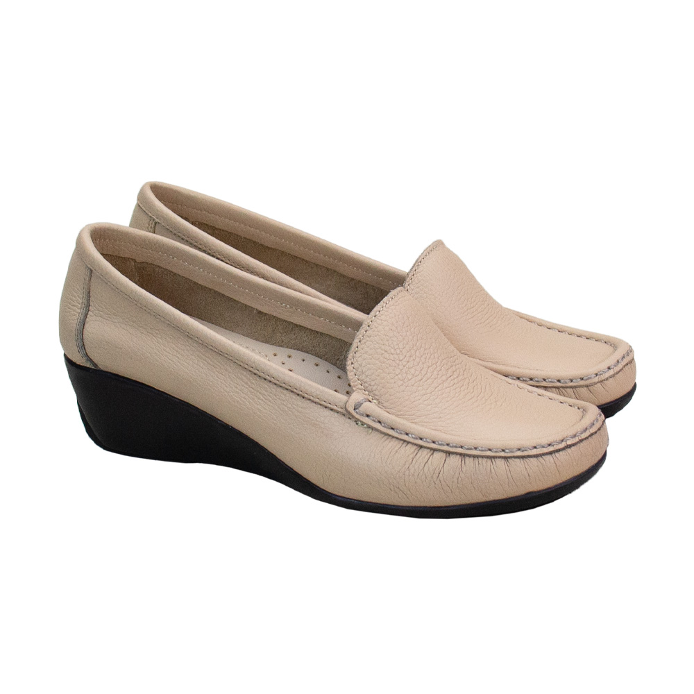 MOCASIN TACO CUÑA MUJER CORELLI LARISA CUERO SAND - 1