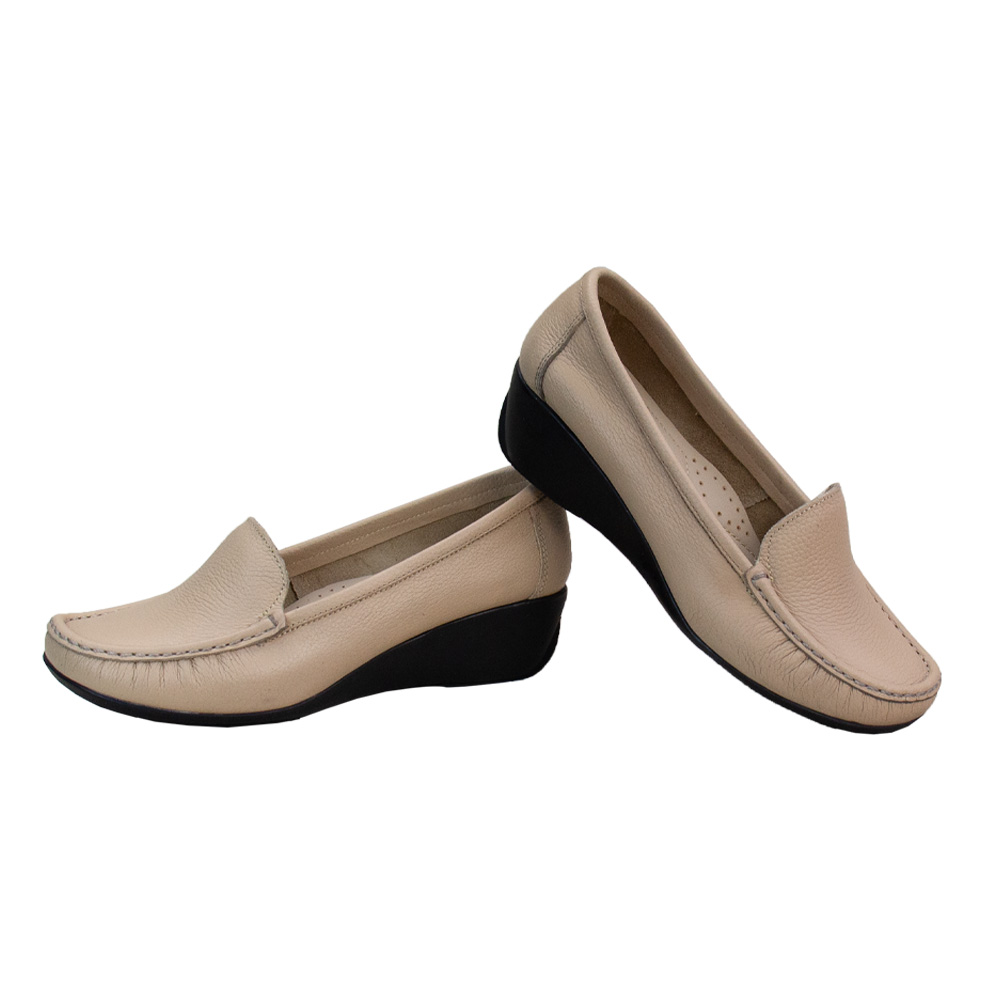 MOCASIN TACO CUÑA MUJER CORELLI LARISA CUERO SAND - 2