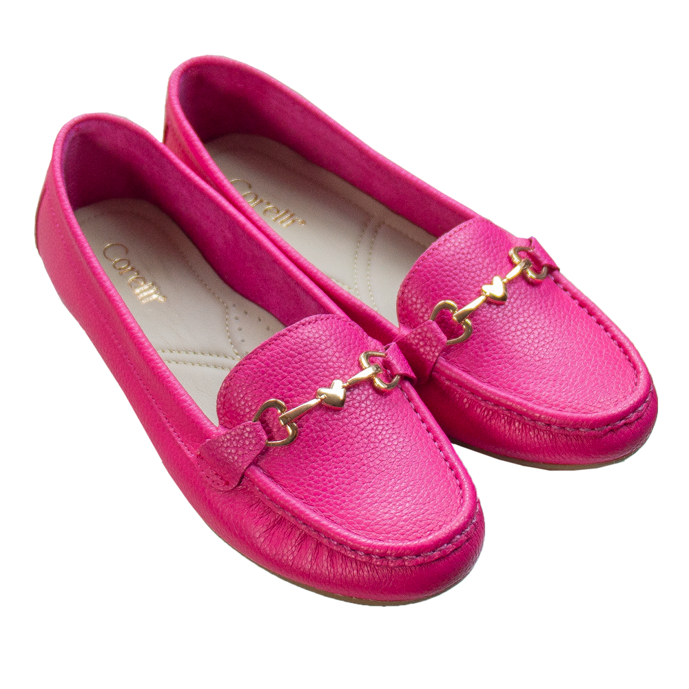 MOCASIN CHATO MUJER CORELLI LOVE CUERO FUCSIA - 3