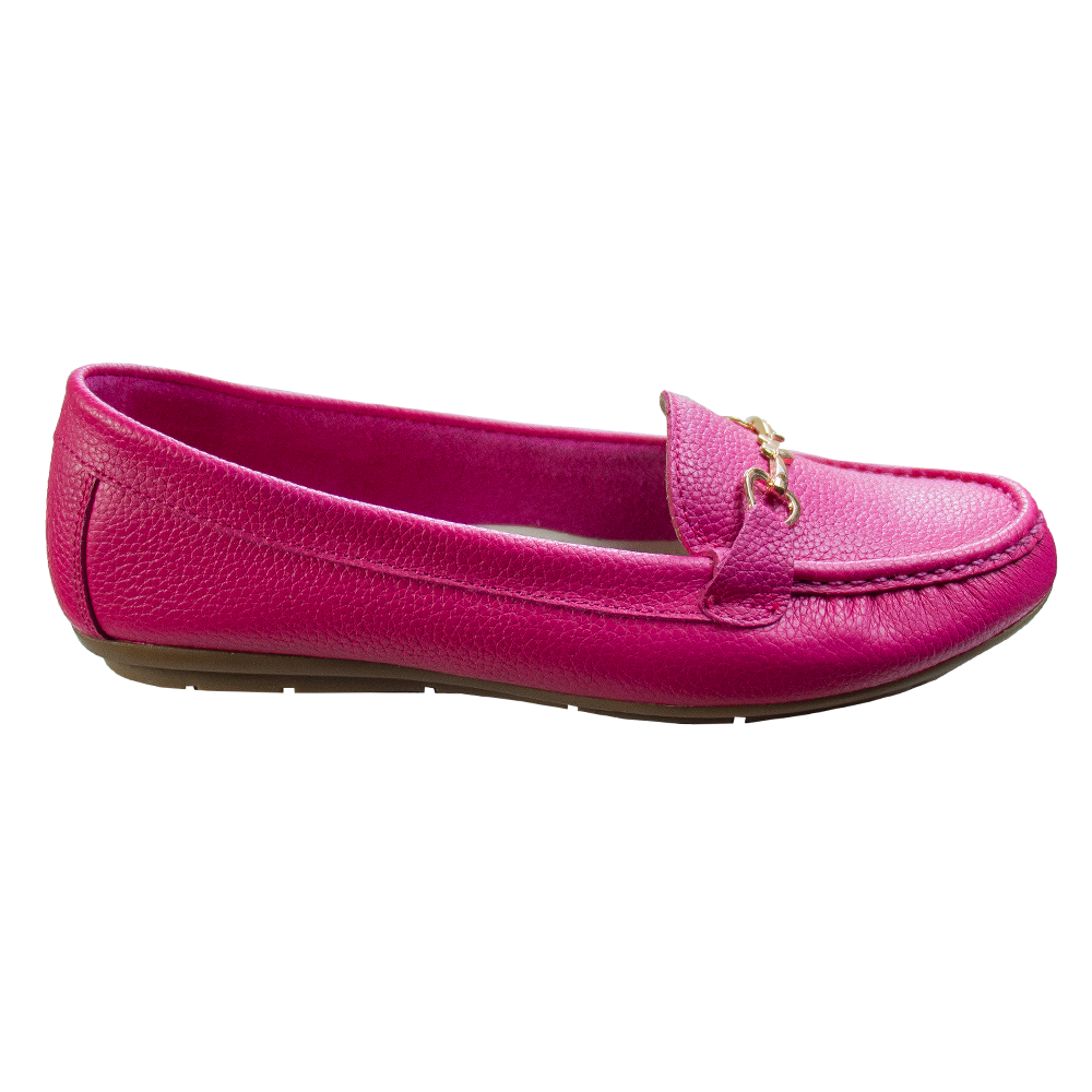 MOCASIN CHATO MUJER CORELLI LOVE CUERO FUCSIA - 4