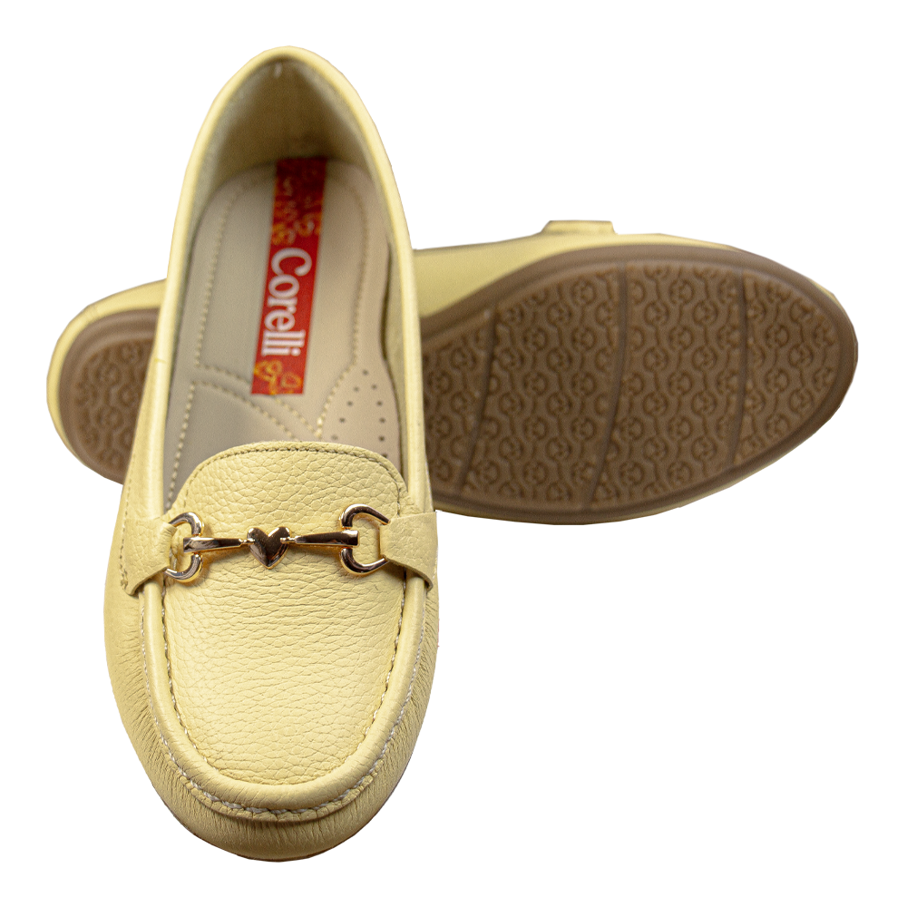 MOCASIN CHATO MUJER CORELLI LOVE CUERO MANTEQUILLA - 2
