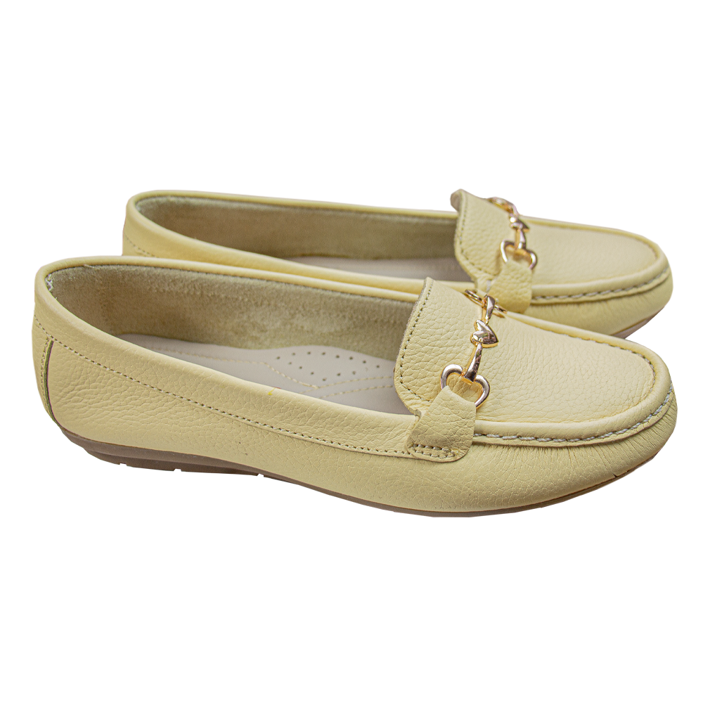 MOCASIN CHATO MUJER CORELLI LOVE CUERO MANTEQUILLA - 5