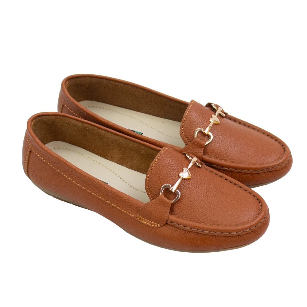 MOCASIN CHATO MUJER CORELLI LOVE CUERO COBRE - 1