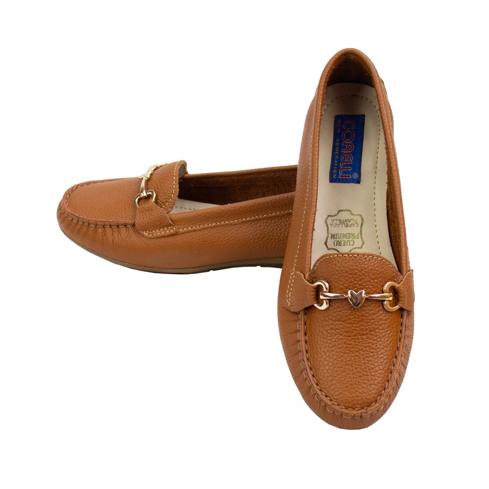 MOCASIN CHATO MUJER CORELLI LOVE CUERO COBRE - 2