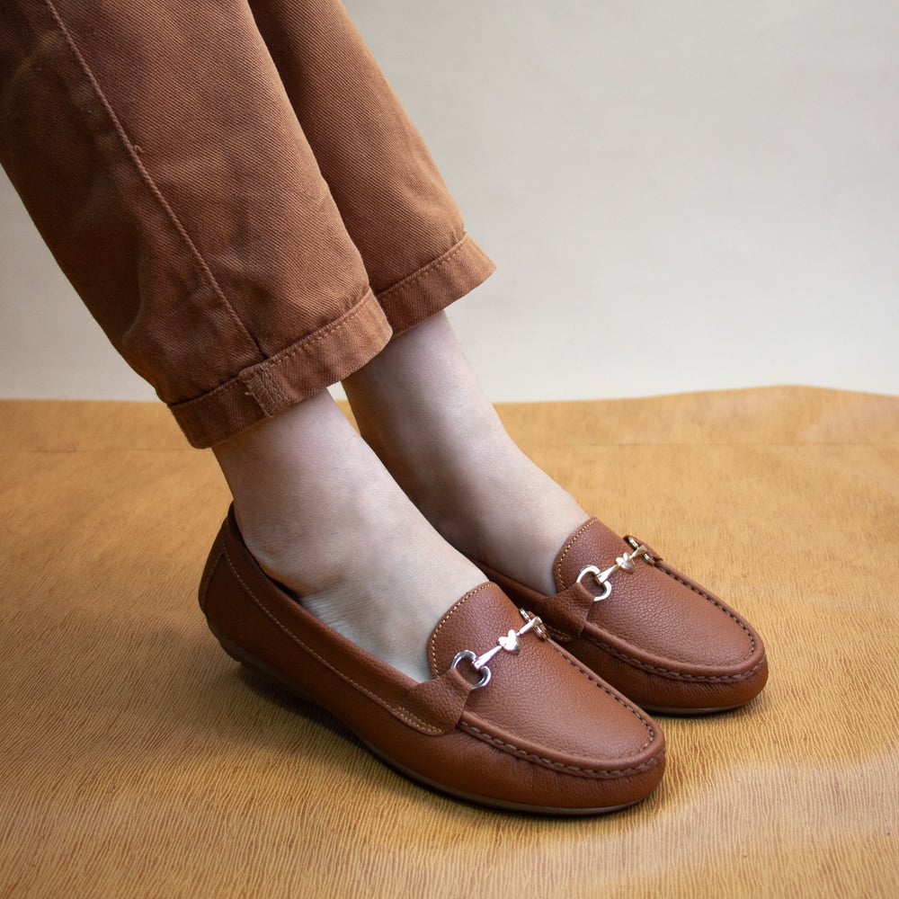MOCASIN CHATO MUJER CORELLI LOVE CUERO COBRE - 5