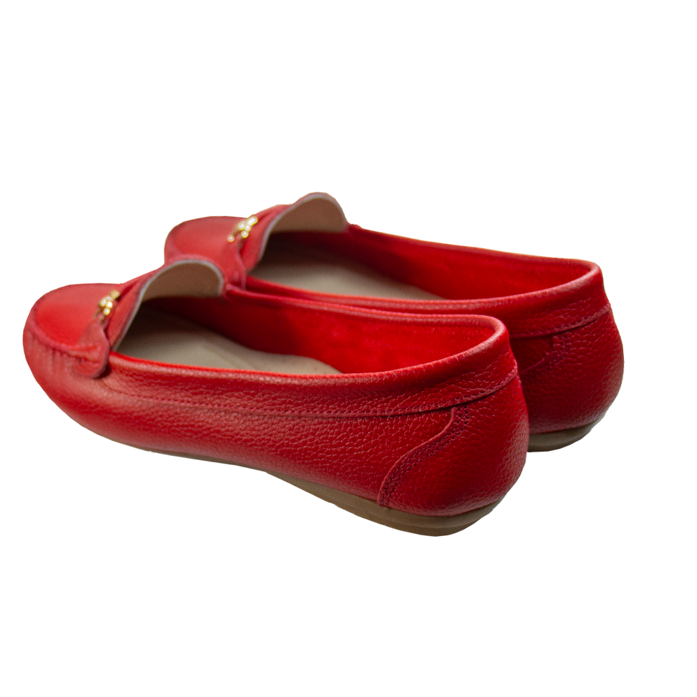 MOCASIN CHATO MUJER CORELLI SARA II CUERO ROJO - 5