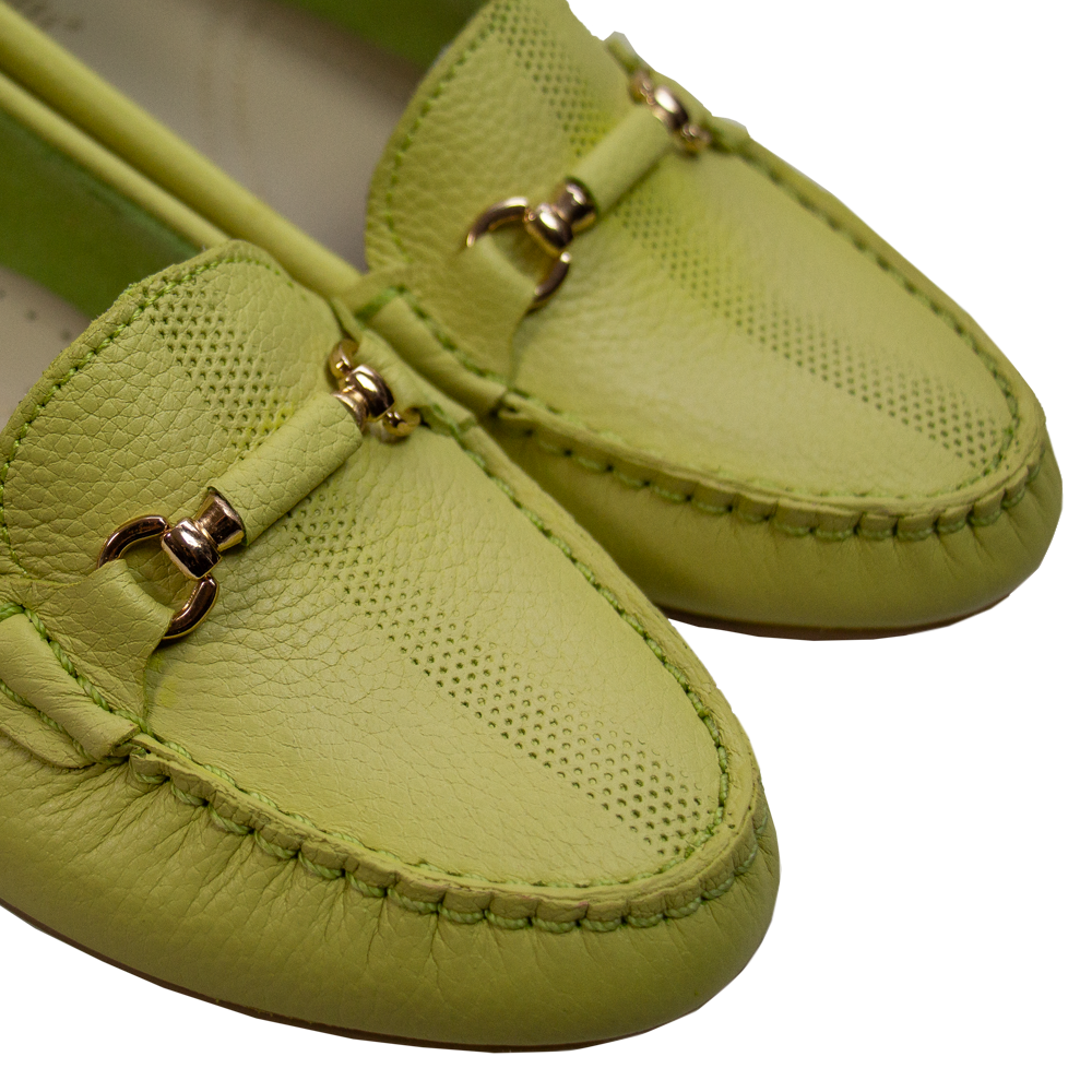 MOCASIN CHATO MUJER CORELLI SARA II CUERO VERDE LIMÓN - 5