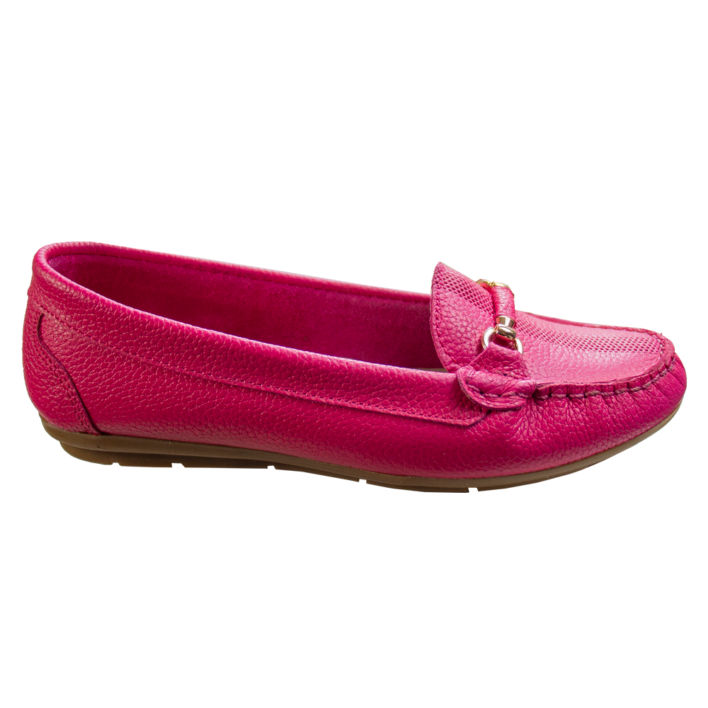 MOCASIN CHATO MUJER CORELLI SARA II CUERO FUCSIA - 6