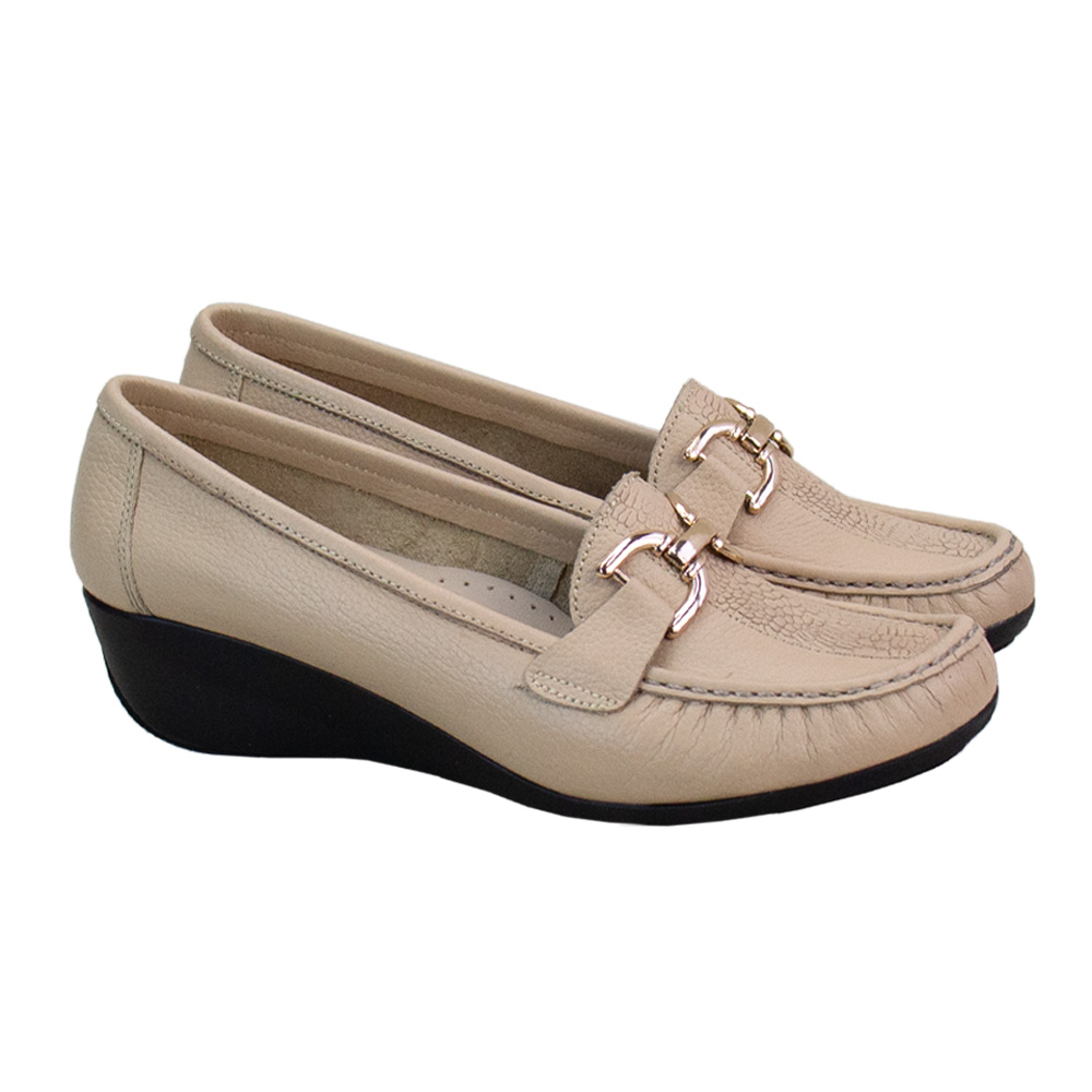 MOCASIN TACO CUÑA MUJER CORELLI SOFI CUERO PELE - 1
