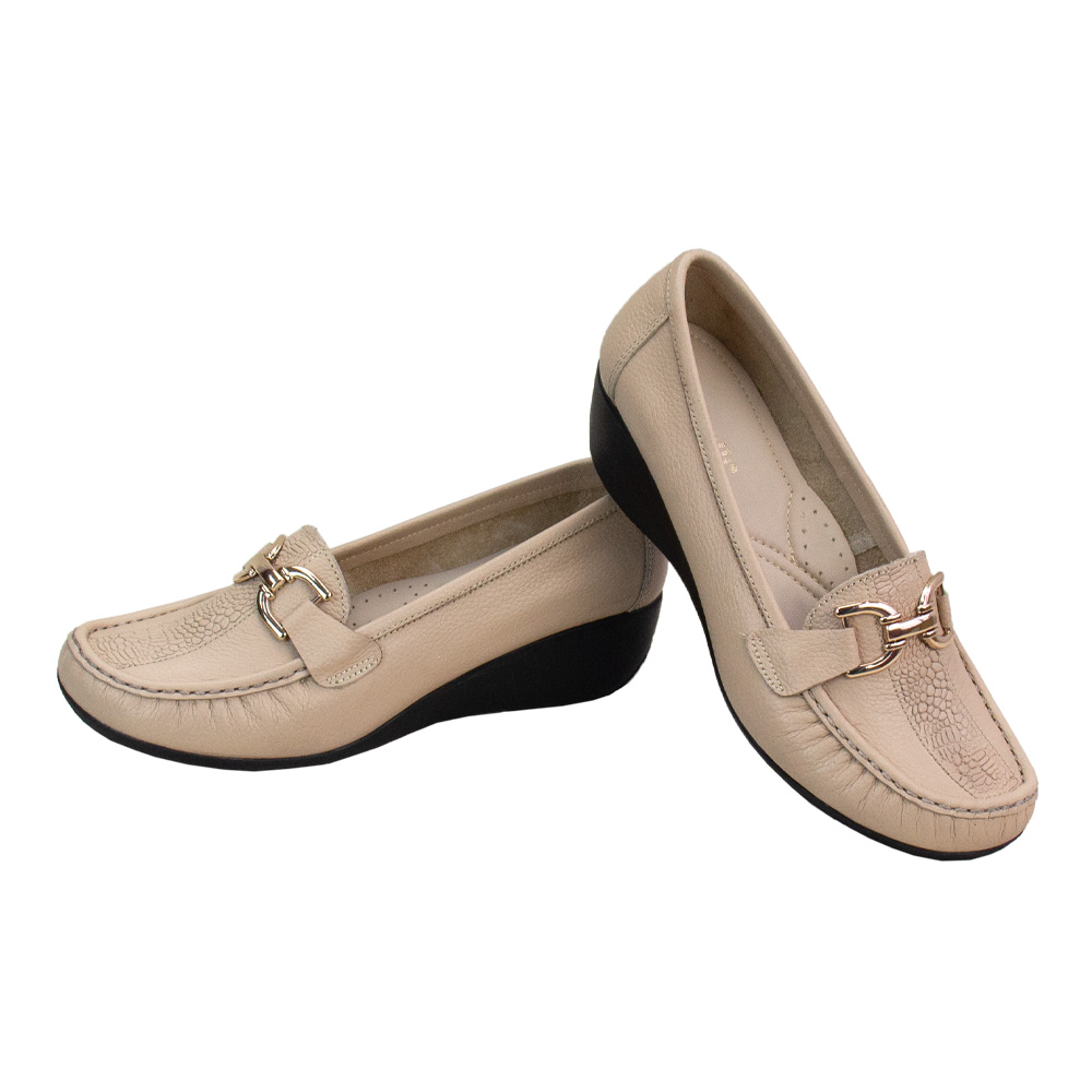 MOCASIN TACO CUÑA MUJER CORELLI SOFI CUERO PELE - 2
