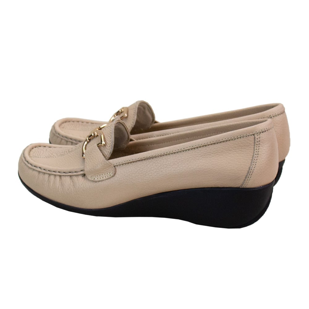 MOCASIN TACO CUÑA MUJER CORELLI SOFI CUERO PELE - 3