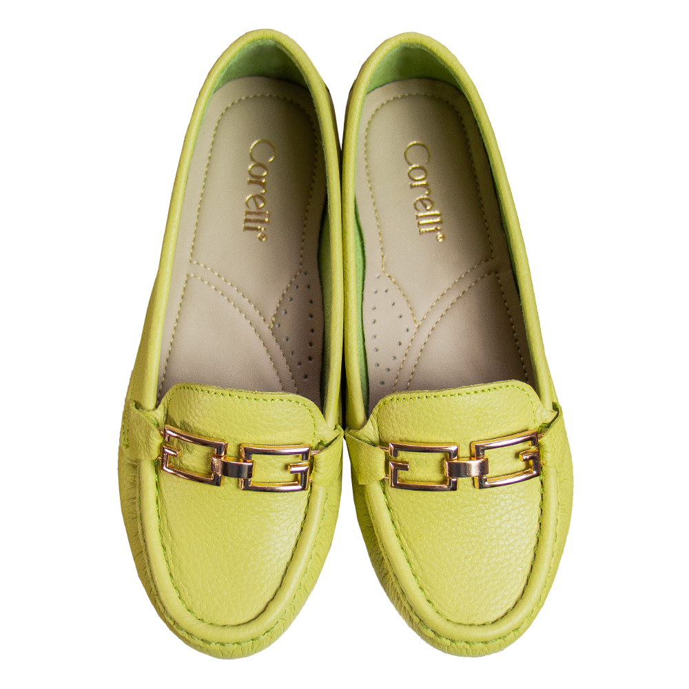 MOCASIN CHATO MUJER CORELLI THAIS CUERO LIMON - 2