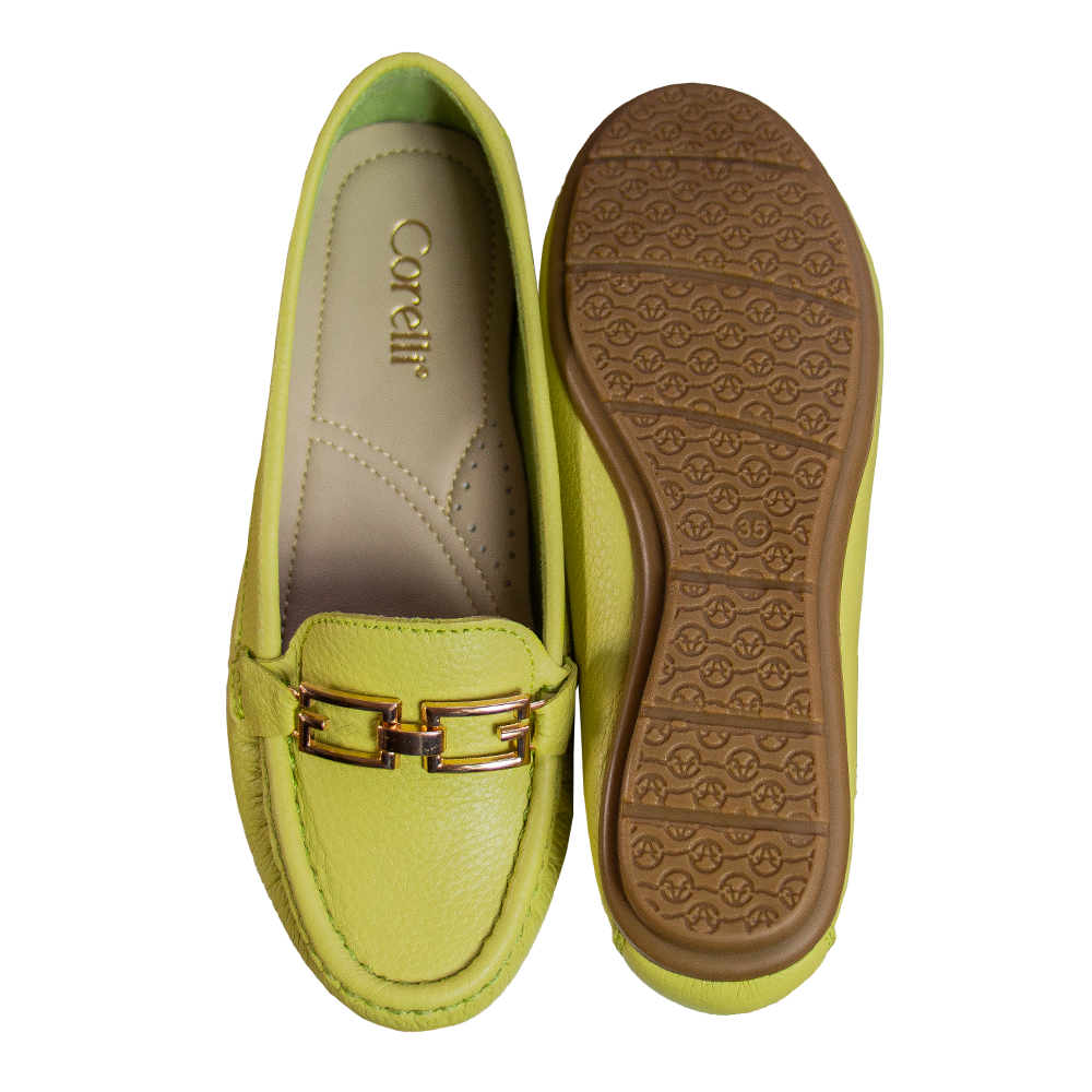 MOCASIN CHATO MUJER CORELLI THAIS CUERO LIMON - 3