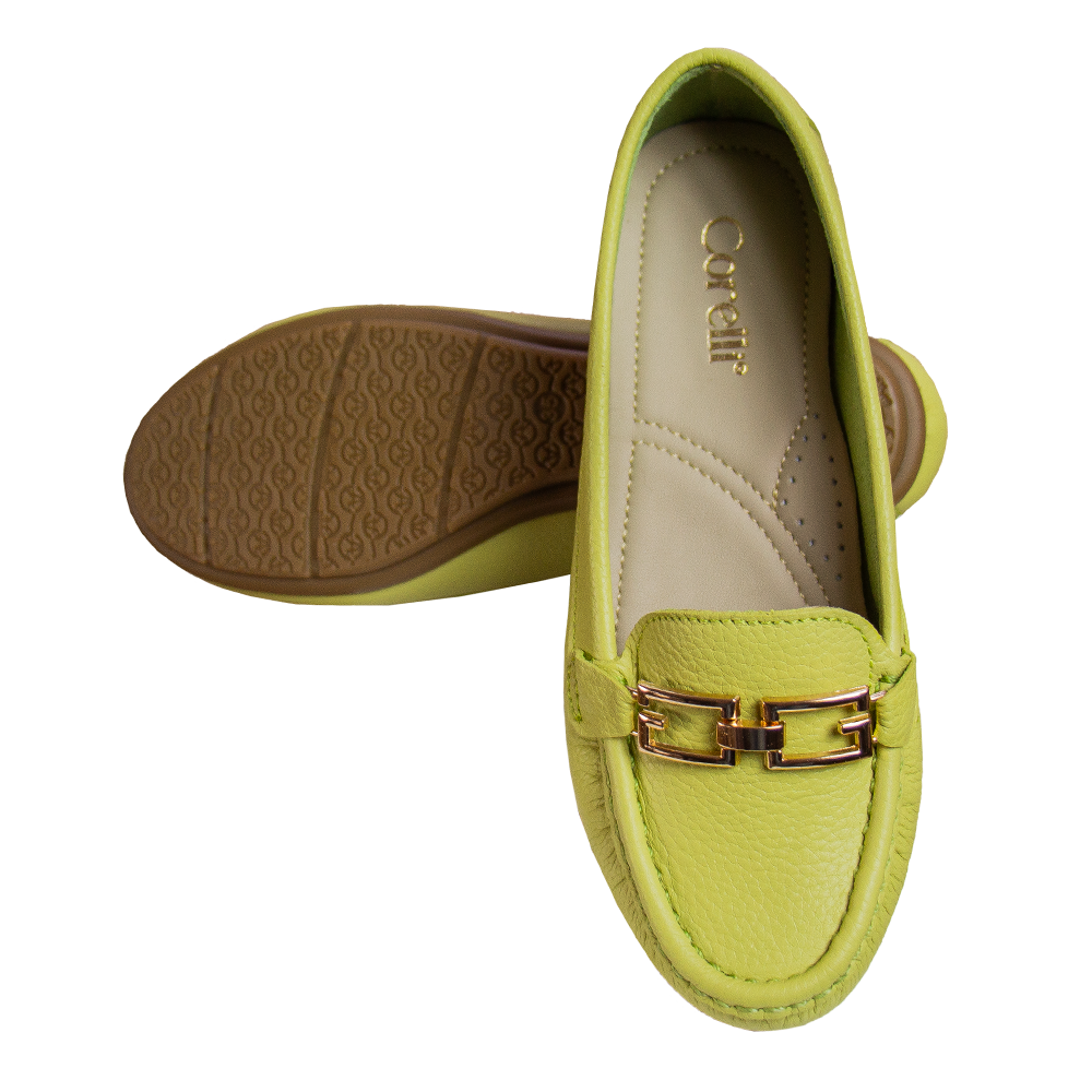 MOCASIN CHATO MUJER CORELLI THAIS CUERO LIMON - 4