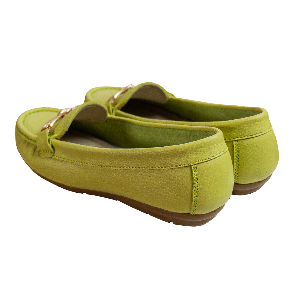 MOCASIN CHATO MUJER CORELLI THAIS CUERO LIMON - 5