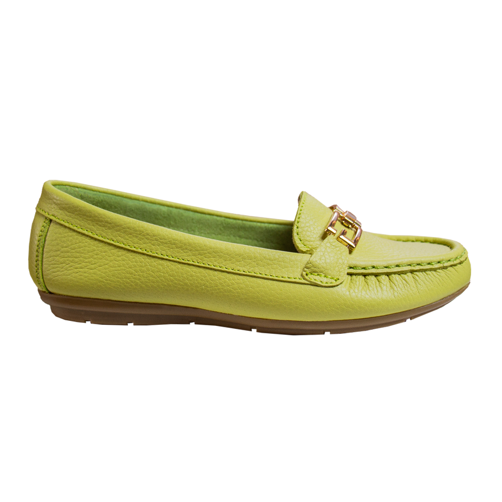 MOCASIN CHATO MUJER CORELLI THAIS CUERO LIMON - 6
