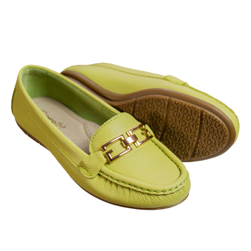 MOCASIN CHATO MUJER CORELLI THAIS CUERO LIMON - 7
