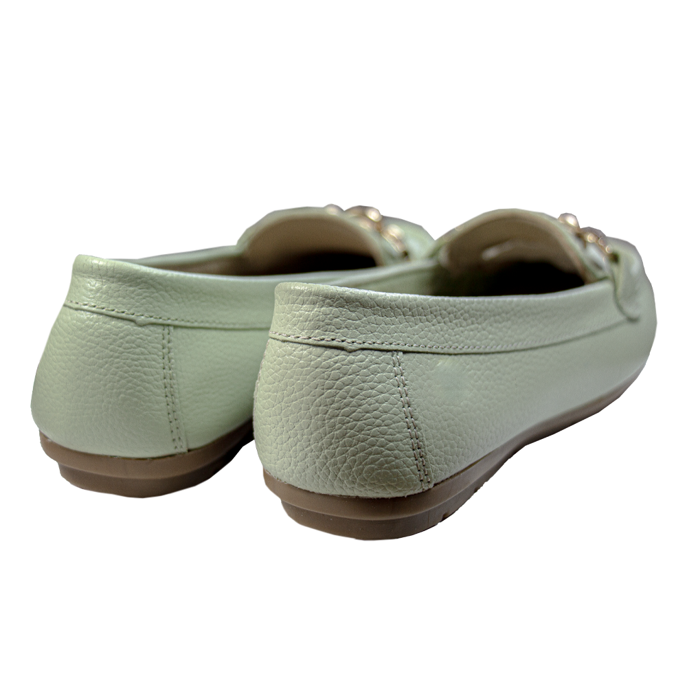 MOCASIN CHATO MUJER CORELLI CADENA CUERO MENTA - 5
