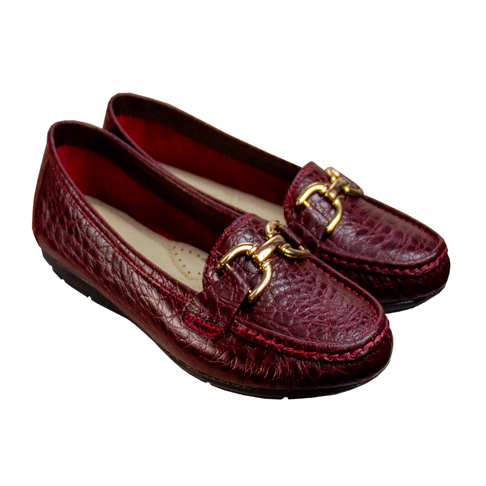 MOCASIN CHATO MUJER CORELLI DOLCE TORTUGA VINO - 1