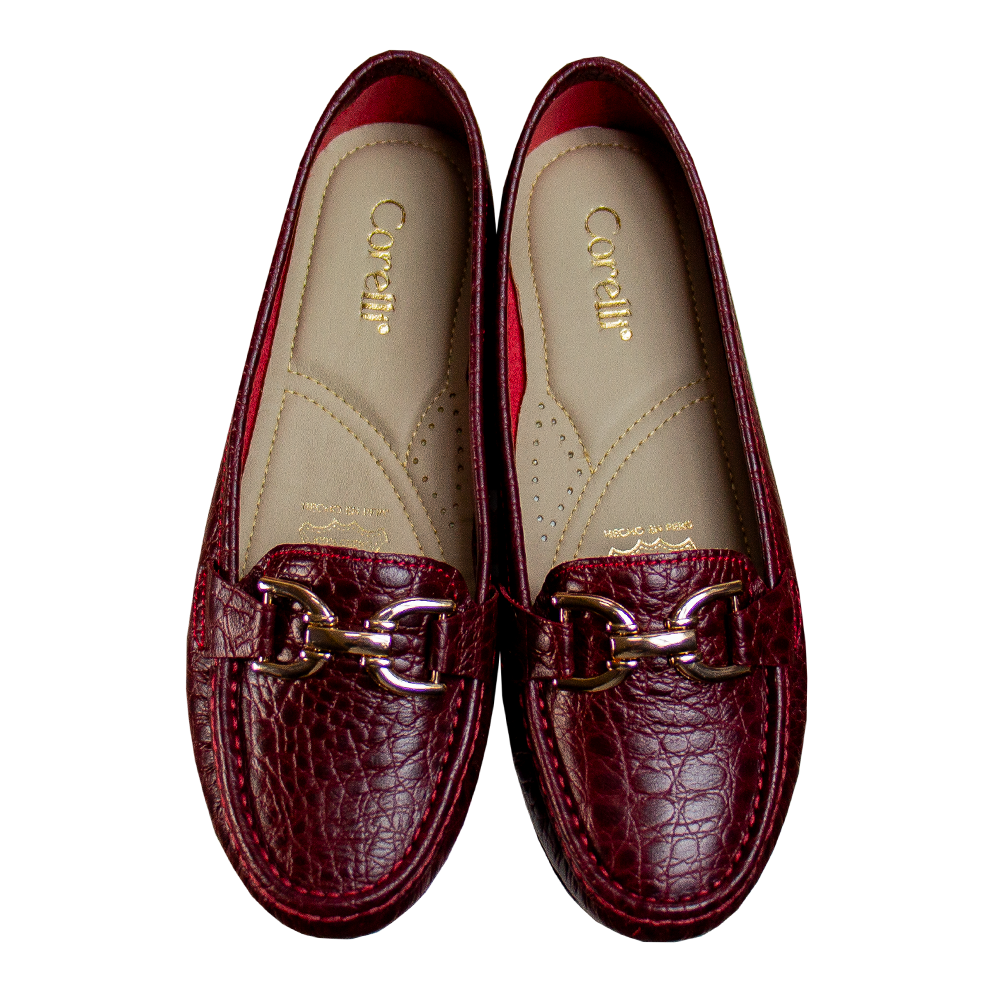 MOCASIN CHATO MUJER CORELLI DOLCE TORTUGA VINO - 2