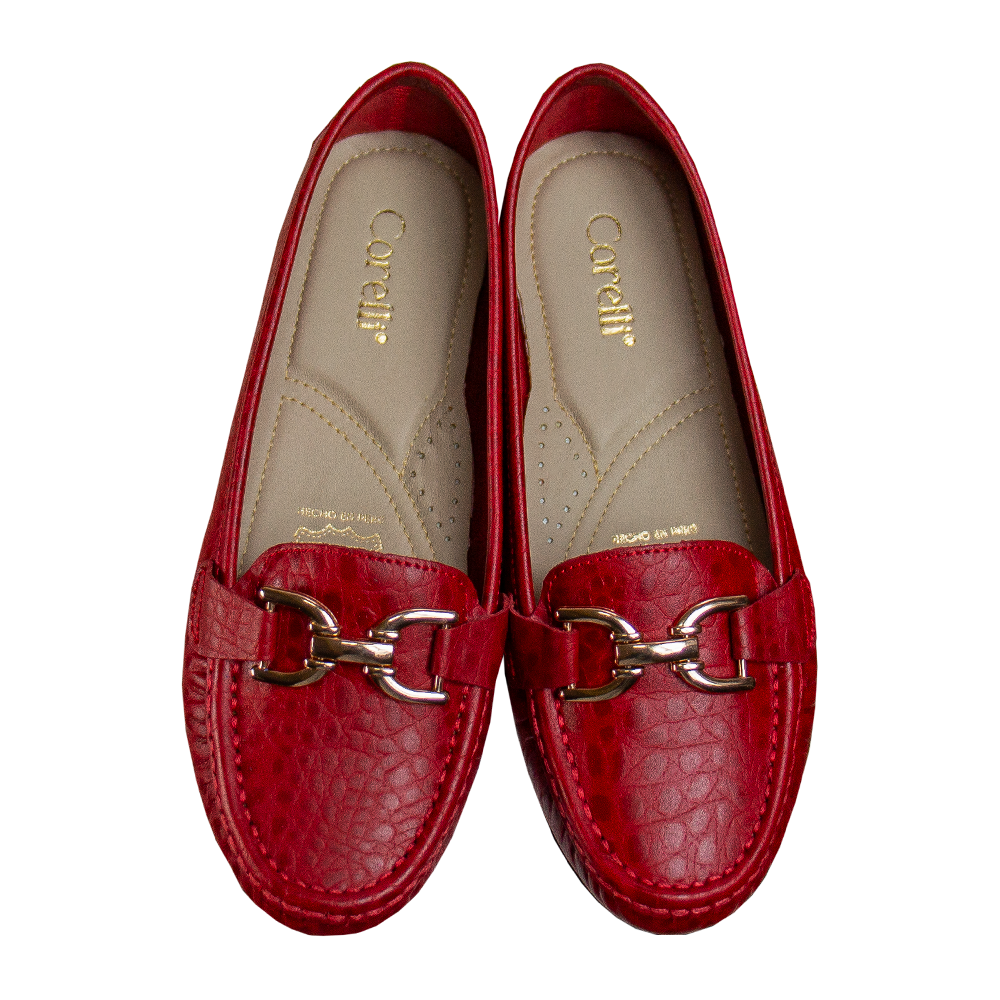 MOCASIN CHATO MUJER CORELLI DOLCE TORTUGA ROJO - 2