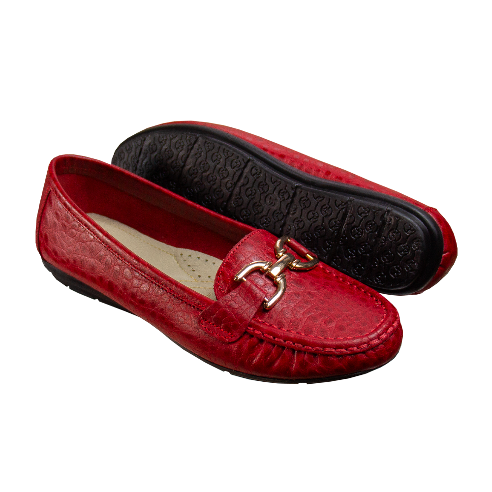 MOCASIN CHATO MUJER CORELLI DOLCE TORTUGA ROJO - 5