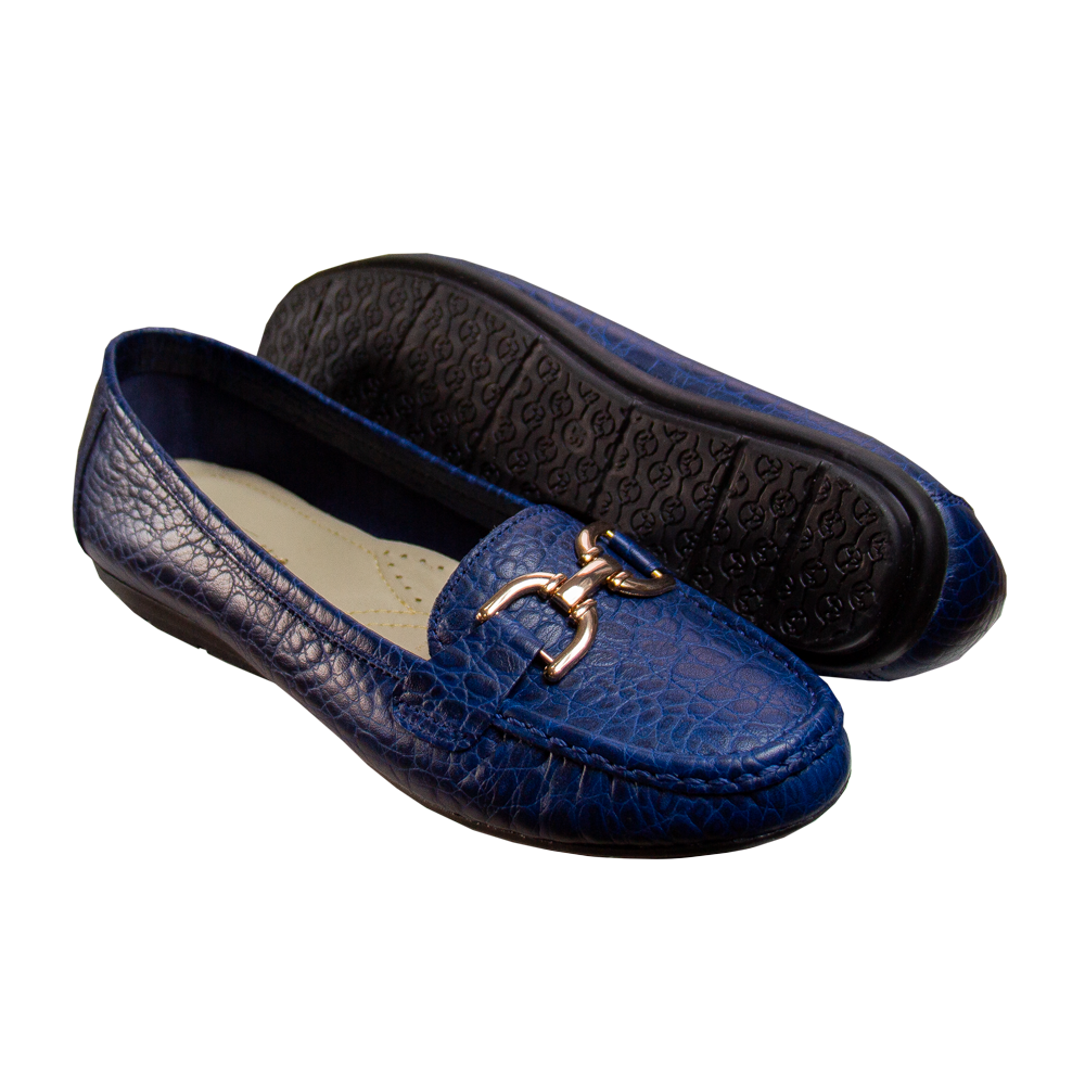 MOCASIN CHATO MUJER CORELLI DOLCE TORTUGA AZUL - 2