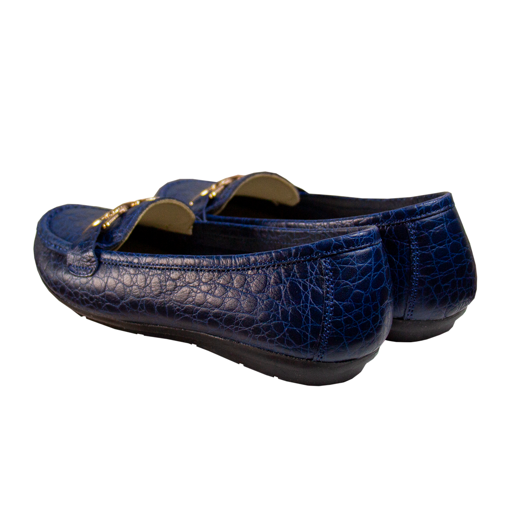 MOCASIN CHATO MUJER CORELLI DOLCE TORTUGA AZUL - 3